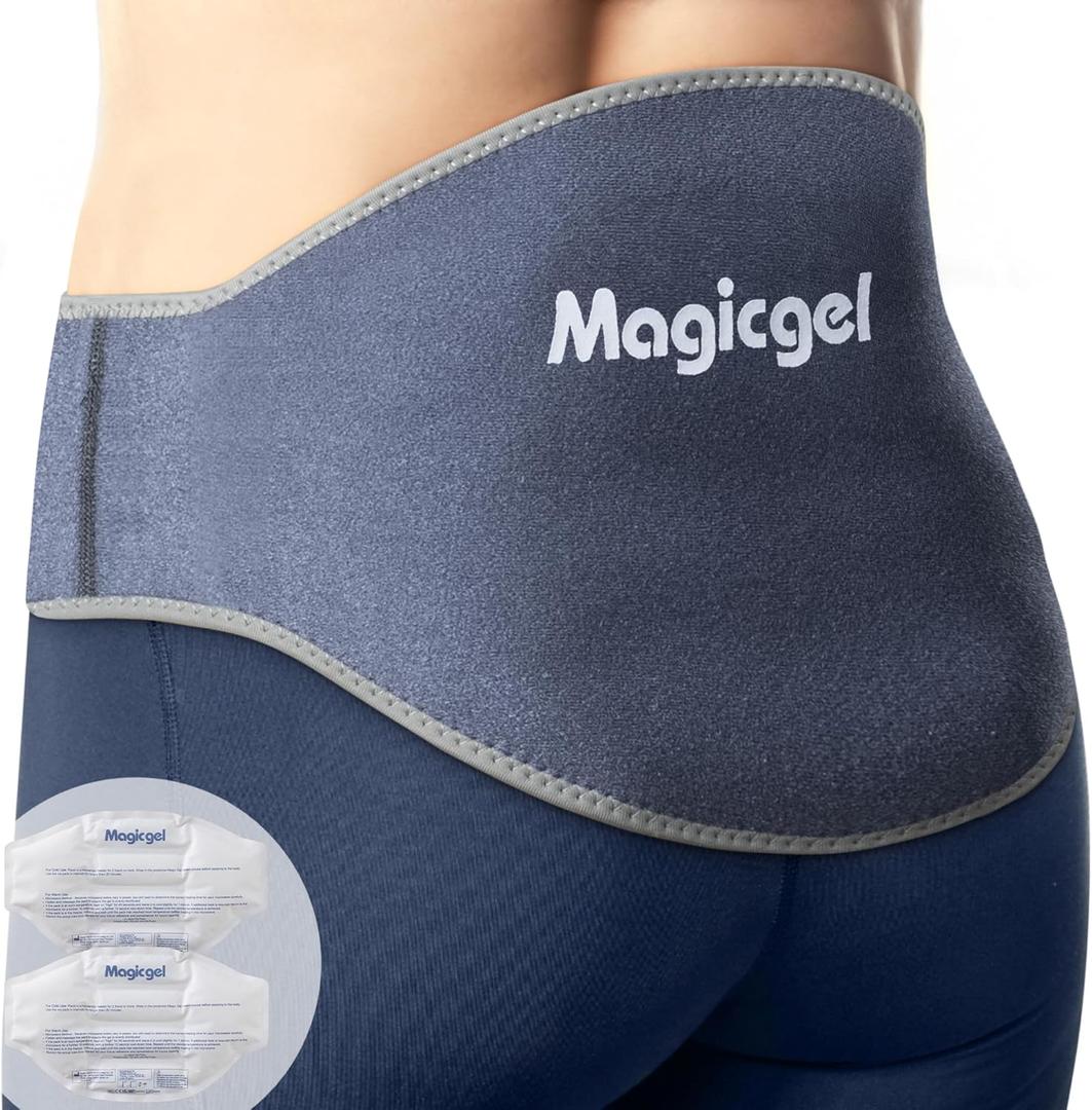 Magic Gel Ice Pack for Back Pain Relief | 2 Pack Reusable Lower Back Wrap for Hot or Cold Therapy | Relief for Lower Lumbar, Sciatic Nerve, Herniated or Degenerative Disc, Coccyx, Tailbone Pain