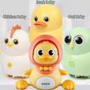 Baby Music Toy Duck Baby Belly Time Toys 12 Months Newborn Development Crawling Toy Glowing Walking Singing Toys 3-4 Years Old Boys and Girls Gifts (Yellow)