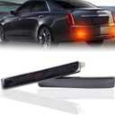 2PC Full Lens LED DRL Rear Reflector Light Brake Lamp Sequential Turn Signal Feature Compatible With Cadillac CTS Sedan & GMC Acadia & Buick Enclave & Chevy Equinox & for Pontiac Sunfire (Smoked)