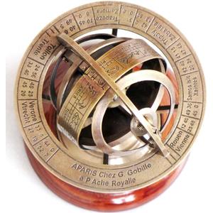 Brass Armillary Sphere Astrolabe On Wooden Base Maritime Nautical & Collectible