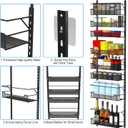 Over the Door Pantry Organizer, 8-Tier Over the Door Organizer with Adjustable Basket, Pantry Door Organization for Pantry Kitchen Storage Room Spice Rack, Black