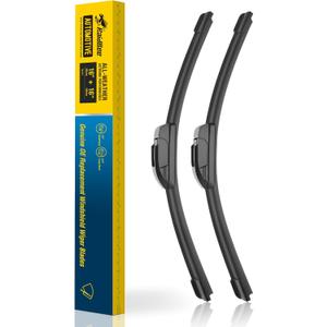 Raidbee 16+16 inch Silicone Windshield Wiper blades 2 pack Replacement for JEEP Wrangler 22-18 Gladiator 2022-2020,BENZ G63 AMG 17-13,DODGE Viper 2002-1999 +More All-Season Silicone Wiper Blades