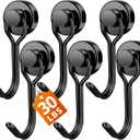 FINDMAG Magnetic Hooks, 30lbs+ Magnet Hook 2026 Cruise Ship Essentials, Strong Refrigerator Hook for Hanging, Heavy Duty Magnetic Hooks for Cruise Cabins Locker Kitchen Classroom Grill 6 Pack (Black)