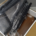 EUREKA ERGONOMIC PC Stand Computer Cart, Height Adjustable Tower Stand 2-Tier Suit for ATX Case Printer, Metal Rolling Cart on Wheels for Gaming Home Office, Walnut