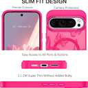 BENTOBEN for Magnetic Google Pixel 10 Pro XL Case, Cute Butterfly Pattern Phone Case for Pixel 10 Pro XL [Compatible with MagSafe] Translucent Matte Slim Shockproof Protective Women Men Cover,Hot Pink