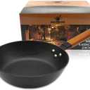 HONG JIANG WOK 9 Inch Pre-Seasoned Cast Iron Skillet, ICH Technique, Thicker and Taller, Deep Frying Pan with Unique Tortoise Pattern for All Cooktops & Oven Safe