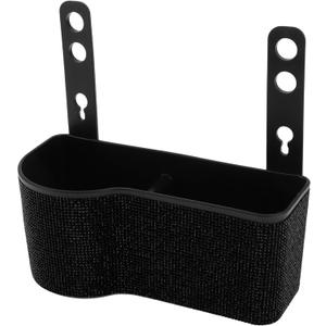 Universal 7.9" Length 3.5" Width 3.1" Height Car Can Hanging Bin Plastic Rhinestone 1 Pc with Hook Black