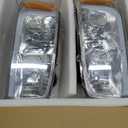 LED DRL Headlights Assembly fit 1999-2007 GMC Sierra/2000-2006 Yukon XL 1500 2500 No Denali Models Chrome Housing Amber Reflector LH RH Replacements