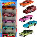 Hot Wheels 1:64 Scale Die-Cast Toy Cars 5-Pack, Set of 5 Toy Race Cars, Hot Rods, Character Cars, Rescue or Pick-Up Trucks (Styles May Vary)