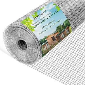 Hardware Cloth 1/2 inch 16in x 50ft 19 Gauge, Hot-dip Galvanized After Welding Chicken Wire Mesh Roll Garden Plant Welded Metal Wire Fencing Roll, Rabbit Cages Snake Fence