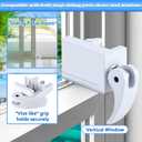 5 Pack Window Locks, Diecast Durable Design, Compatible with Horizontal and Vertical Window, Fit 1/16 inch(0.16cm) up to 1-1/2 Inch Long Version Wide Rail Easy Installation Enhanced Safety
