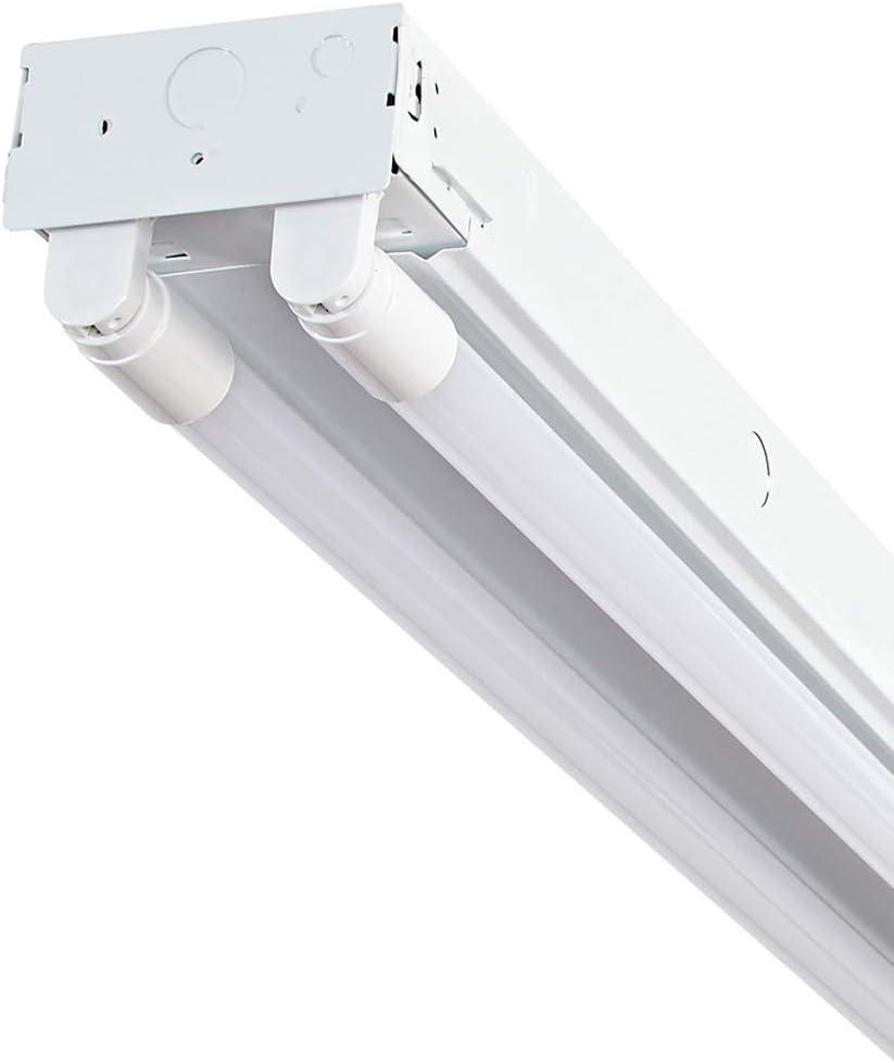 DESIGNERS FOUNTAIN 4-Lights LED Strip Light Fixture, 8 ft T8 Ceiling Lighting for Garage or Warehouse, 7200 Lumens, 4000K, White Tubes, ST704T1840