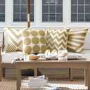OTOSTAR Outdoor Waterproof Throw Pillow Covers Set of 4 Decorative Outdoor Pillow Covers Garden Modern Geometric Pillow Cases for Patio Furniture Couch Ten Bench 16x16 Inch (Khaki)