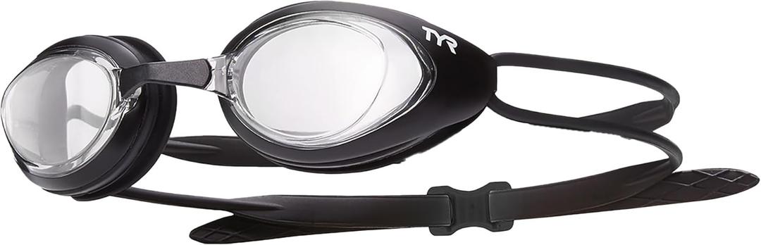 TYR Blackhawk Racing Swim Goggles - Adult Swimming Goggles for Men and Women - Anti-Fog, UVA/UVB Protection, Watertight, Black