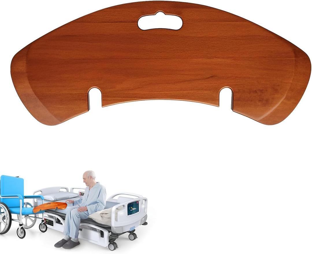Wooden Curved Transfer Board from Bed to Wheelchair & Slide Board for Transferring - Sliding Board to Wheelchair, Bed, Toilet & Car - Weight Capacity 440 Lbs - Ideal for Seniors & Disabled