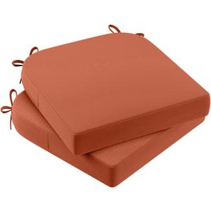 AAAAAcessories Outdoor Seat Cushions for Chairs, Waterproof, Fade-Resistant Patio Furniture Replacement Cushions, 17" x 16" x 2", Set of 2, Rust