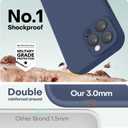 LOVE 3000 Designed for iPhone 15 Pro Case, Premium Silicone with [Soft Anti-Scratch Microfiber Lining] Shockproof Protective Phone Case for Men Women Girls 6.1", Navy Blue