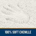 OLANLY Bathroom Runner Rugs 47x24, Extra Soft Absorbent Chenille Bath Rugs, Rubber Backing Quick Dry, Machine Washable Long Bath Mats for Bathroom Floor, Tub and Shower, Home Decor Accessories, Ivory