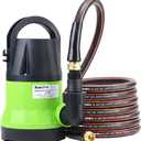 Submersible Sump Pump, 1/2 HP Sump Pump with 10ft Drain Hose Kit & 25ft Power Cord, Portable Submersible Water Pump for Pool Draining, Hot Tub, Basement Flood Removal, Garden Irrigation