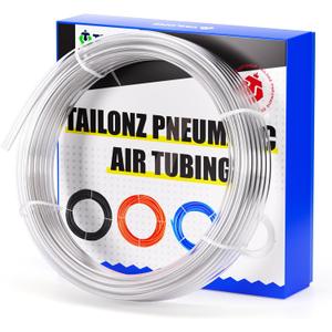 TAILONZ PNEUMATIC Clear 1/4 Inch OD 10 Meters PU Air Tube Pipe Hose Pu Air Hose for Air Line Tubing or Fluid Transfer Tubing