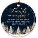 4 x Friend Ornaments 2025 - Friendship Ornament for Christmas Tree Decorations, Meaningful Xmas Gifts for Friends BFF Bestie, Long Distance Friendship Gifts for Soul Sister