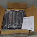 HOOBRO Black Bar Stools, Set of 2 PU Upholstered Tall Bar Stools, Kitchen Breakfast Stools with Footrests, Bar Chairs, for Kitchen, Dining Room, Bar, Cafe, Rustic Brown and Black BF84BY01G2