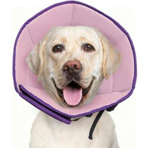 Dog Cone Collar L, Soft Cones for  Dogs,Adjustable Dog Cone Alternative to Stop Licking, Comfy Elizabethan Collar for After Surgery Wound Healing & Hot Spots Purple