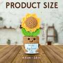 2 x Mini Sunflower Crochet Gift for Coworker Teacher Friend Boss, Going Away Retirement Goodbye Leaving Farewell Gifts for Women, Handmade Positive Plant with Card, Never Forget the Difference