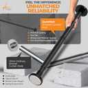 Black Shower Curtain Rod Spring Tension, Stainless Steel Tension Curtain Rods No Drilling Required, Rust Free Shower Rods for Bathroom, Non-Slip Shower Tension Rod, Adjustable Curtain Rod (28 - 74)