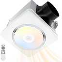 GROWNEER Powerful Oversize Bathroom Exhaust Fan with Light, 40W Bathroom Fan with Humidity Sensor, 110/160 CFM 1.0 Sone Exhaust Fan with Heater, 1800W Heating, 1500lm 2700K/4000K/5000K & Nightlight