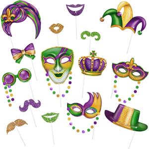Cheerland Clearance Masquerade Party Photo Booth Props Mardi Gras Photo Prop Carnival Party Decorations New Orleans Theme Favors for Birthday Classroom Bachelorette Venetian Mask Party Supplies