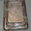 SS&CC Nonstick Baking Sheet Pan Set of 3, 0.8mm Carbon Steel Cookie Sheets for Oven - Half/Quarter/Jelly Roll Pans with Diamond Texture, PFOA-Free & Oven Safe (17.5x12, 15.5x10.2, 13.5x9.5 Inch) (Gold)