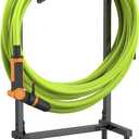 Garden Hose Holder, Freestanding Water Hose Holder with 4 Spikes, Heavy Duty Hose Reel Holds 150ft Hose, Hose Hanger, Hose Storage, Hose Organizer for Outside Lawn Yard