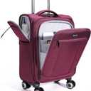 ECOHUB Carry On Luggage Airline Approved, 21 Inch Height Softside Carry On Suitcase with Spring Shock-Absorbing Spinner Wheels, Lightweight Travel Luggage with TSA Lock, Fits 22x14x9 Carry-On Bag