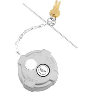 2 3/8" Locking Diesel Fuel Cap Compatible with 2002 and Up Freightliner M2 Small Semi Box Trucks, Replace# FTA-C-13, With Rubber Seal Ring Safety Chain and 2 Keys