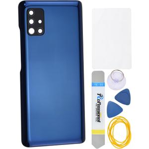 Prism Bricks Blue Plastic Back Panel Cover Replacement for Samsung Galaxy A51 5G UW SM-A516V with Rear Camera's Frame and Glass Cover Pre Cut Adhesive and Installation Instruction Tool Kit