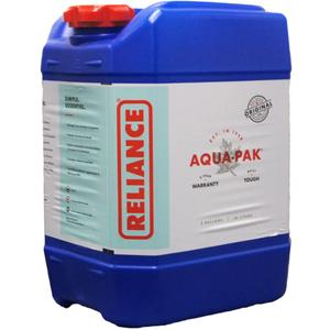 Reliance Products Aqua-Pak 5 Gallon Rigid Water Container, Blue, 11.5 Inch x 9.1 Inch x 15.4 Inch
