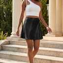 ALCEA ROSEA Women's Elegant Silky Satin Mini Skirt High Waist Short Skirt Leopard Print Mini A Line Skirts for Women