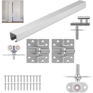 HBL' 1 Pack Bifold Door Hardware Kits, Bi-fold Door Hardware Set with 900MM Long Track for Folding Closet and Indoor Use, Heavy Duty and Easy to Install.