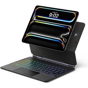 Keyboard Case for iPad Pro 13-inch (M4) 2024, Auto-Connect Design & No Charging Required, Magic-Style Magnetic Keyboard Case with Multi-Touch Trackpad, Compatible with iPad Pro 13