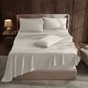 Hearth & Harbor Extra Deep Pocket Sheet Sets, Luxury Soft 6 Piece Bed Sheet Set Fits Mattress 18-24 Inches - Queen, Linen