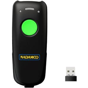 NADAMOO Wireless Barcode Scanner Compatible with Bluetooth Function, 2.4G Wireless & Wired 3-in-1 Bar Code Scanner Portable USB CCD Reader, Work with Tablet iPhone iPad Android Windows Mac OS-Green