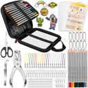 196Pcs Shrinky Dink Sheets Kit with Case, Shrink Plastic Sheet, Shrinky Dink Kit Include 20PCS Shrink Art Paper and 175 PCS Keychain Accessories for Creative Art Craft