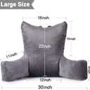 Neustern Reading Pillow for Sitting in Bed Adult, Back Pillow for Bed Shredded Memory Foam Chair Pillow with Arms and Pockets, Backrest and Support with Washable Cover for Watching TV/Gaming/Relaxing