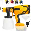 Paint Sprayer for Dewalt 20V MAX Battery,HVLP Spray Paint Gun with Motor and Copper Nozzle,600W Cordless Paint Sprayer for Home Interior and Exterior, House Painting(Tool Only)