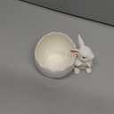 Willinglong Easter Bunny Eggshell Vase for Flowers 4.3 Inch Easter Spring Tabletop Centerpiece Rabbit Figurine Statue Eggshell Ceramic Vase Rustic Craft for Home Dining Table Living Room Decoration