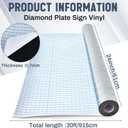 Faccito Diamond Plate Contact Paper, Silver Metallic Peel & Stick Vinyl Roll, Durable Scratch & Water Resistant DIY Wrap for Cabinets, Tool Boxes, Walls, Garage & Rv(24 Inch X 30 ft)