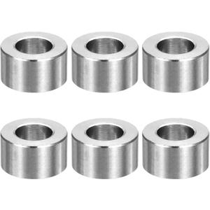 MECCANIXITY 6pcs M12 Metal Spacers, 1/2" IDx7/8" ODx1/2" Length Stainless Steel Spacer Round Unthreaded Standoff Bushing Plain Finish for Screw Bolts, Silver 12x22x12mm
