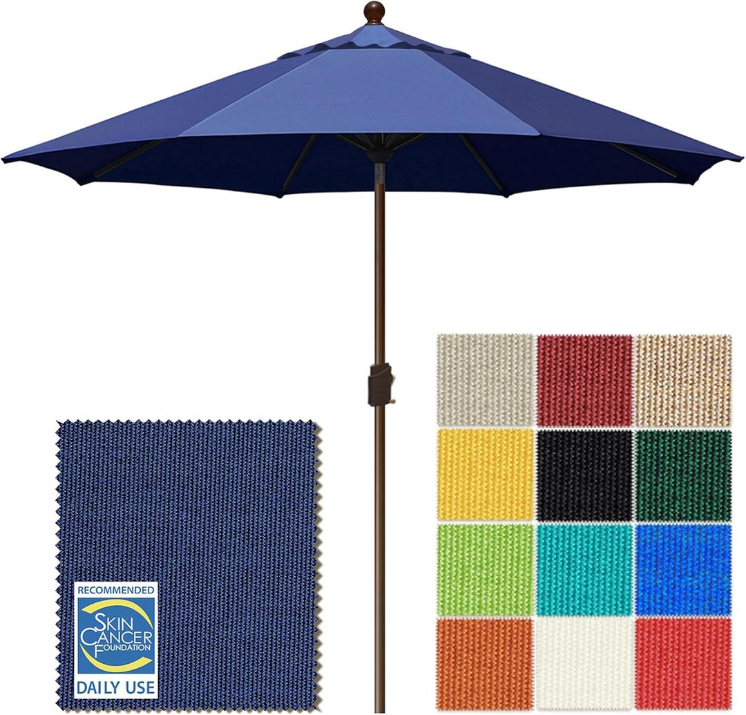 EliteShade USA 10-Year-Non-Fading 10Ft Market Patio Umbrella, UPF 50+ UV Protection Performance Sun Umbrella, Heavy Duty Commercial Grade Outdoor Table Umbrella with Crank & Tilt, Windproof Vented Top for Garden, Pool, Deck and Outdoor Playsets, Navy Blue