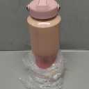 SENDESTAR 32oz Water Bottle Wide Mouth Stainless Steel Vacuum Insulated Double Wall with 2 Straw Lids Fit in Any Car Cup Holder (Laser G Pink)